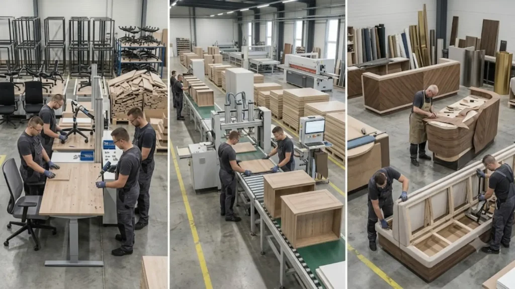 Furniture board specification compared across manufacturer types