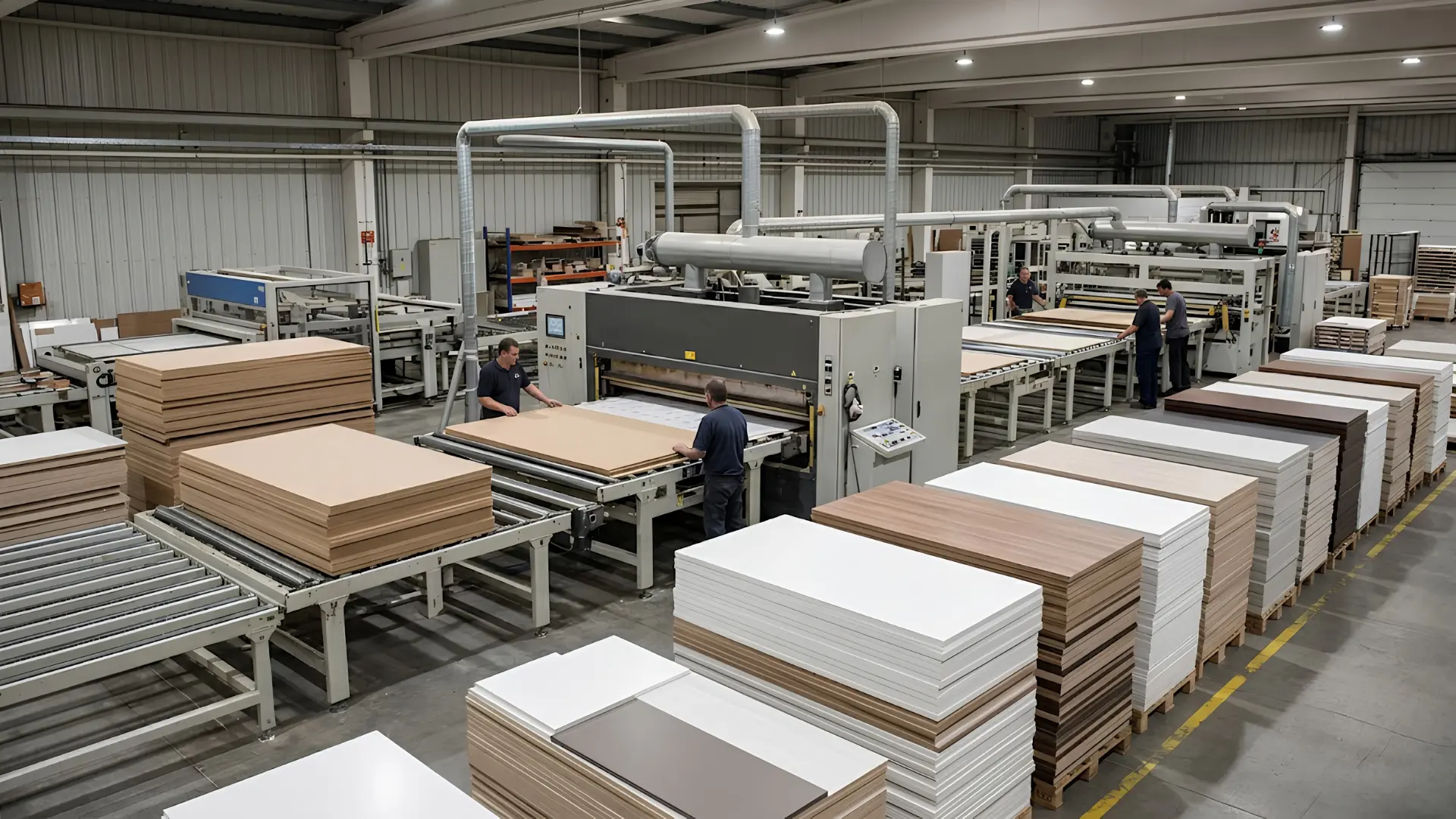 MDF board supplier lamination line producing melamine-faced panels