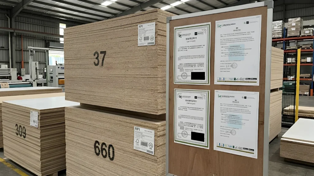 RPI certifications including JIS, FSC, ISO, and CARB Phase 2 compliance documents